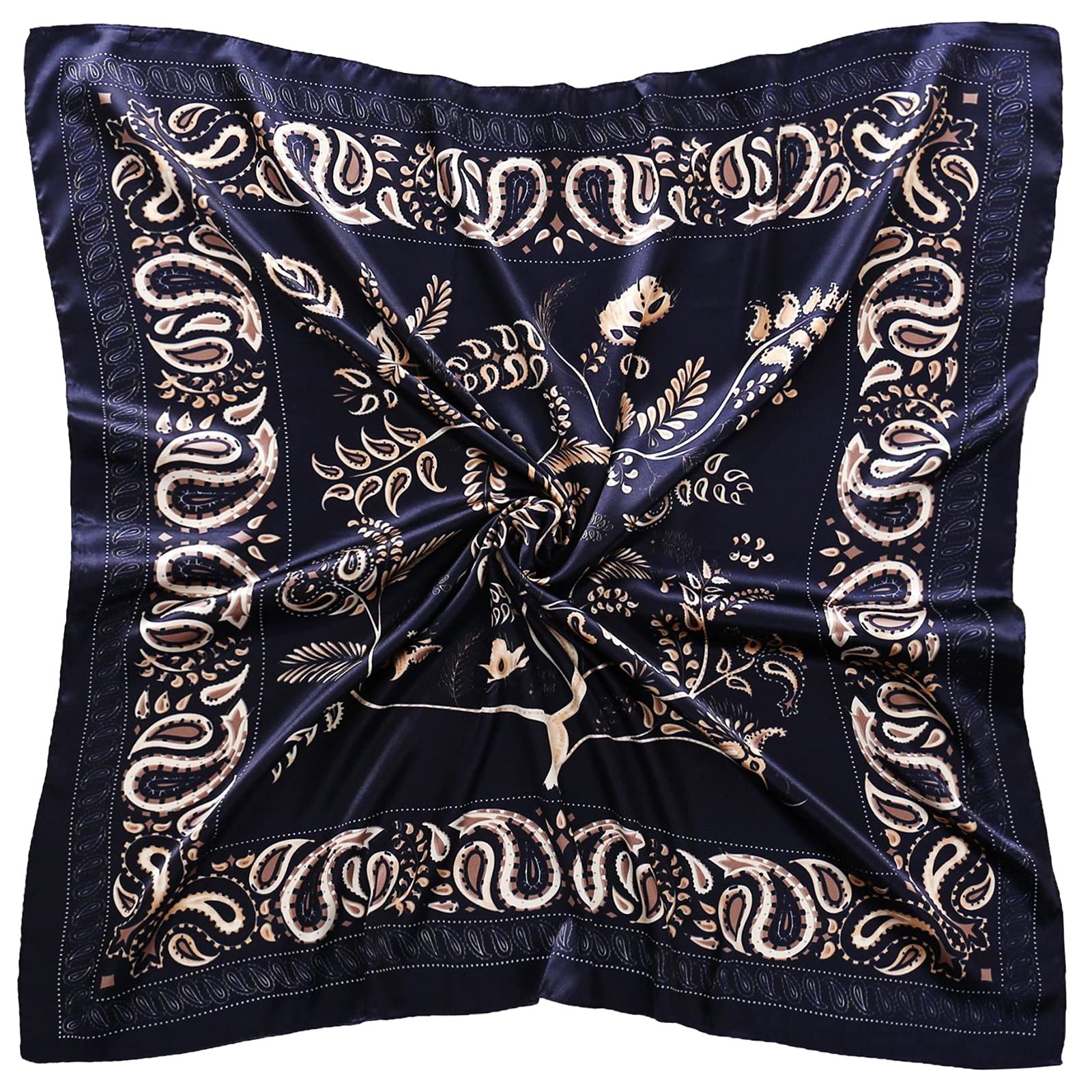 PALAY Scarf for Women Square Scarfs Satin Silk-Like Hair Scarves Wraps Headscarf (Black) PALAY Scarf for Women Square Scarfs Satin Silk-Like Hair Scarves Wraps Headscarf (Black)
